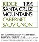 Ridge Vineyards - Cabernet Sauvignon Estate Santa Cruz Mountains 2019